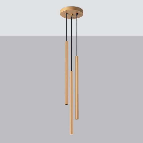 Sollux Lampa wisząca PASTELO 3P złota SL.1172