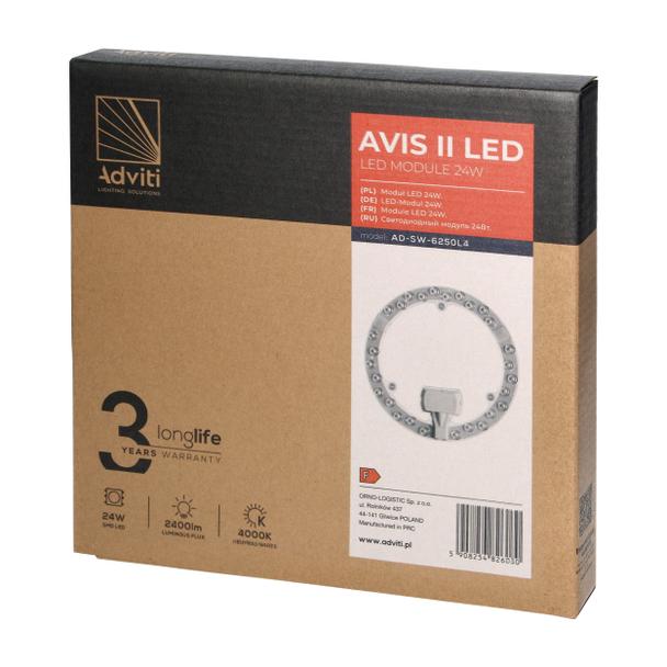 AVIS II LED 24W, panel świetlny, 2400lm, 4000K, 3 neodymowe magnesy, O 215 AD-SW-6250L4 ORNO