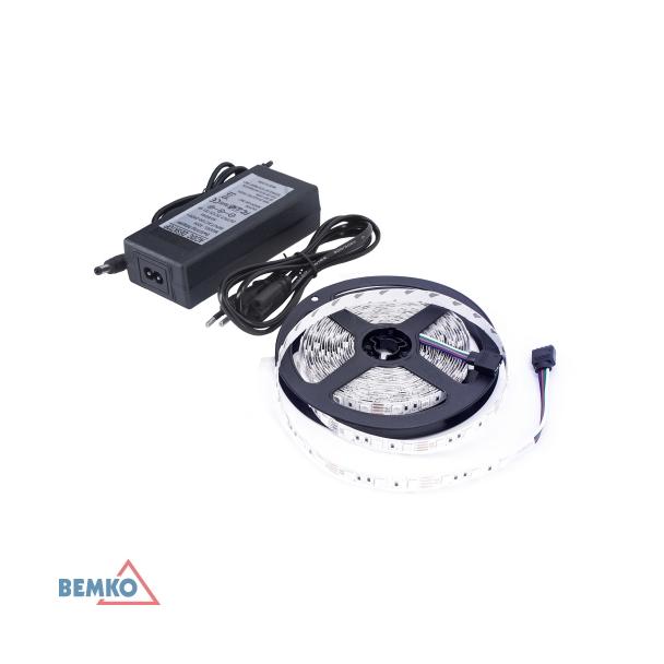 ZESTAW TAŚM LED 12V DC 3528 300LED/5M 24W IP20 2LATA GW. BIAŁA CIEPŁA D87-ZW-2835-300-IP20-AWW BEMKO