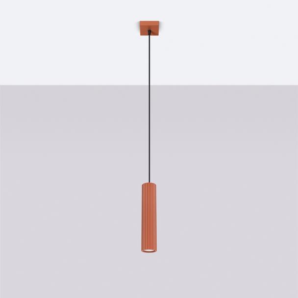 Sollux Lampa wisząca KARBON 1 ochra czerwona SL.1630