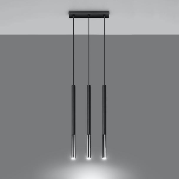 Lampa wisząca MOZAICA 3L czarny/chrom