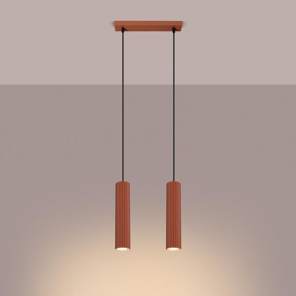 Sollux Lampa wisząca KARBON 2 ochra czerwona SL.1631