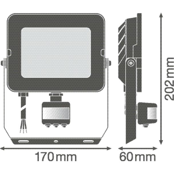 Naświetlacz FLOOD COMPACT SENSOR V 50W 830 SYM 100 black