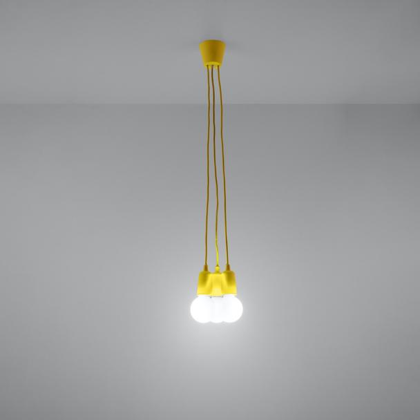 Sollux Lampa wisząca DIEGO 3 żółta SL.0579