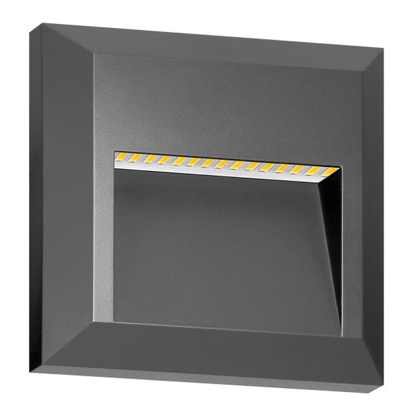 Lampa elewacyjna LED KIBO 1W 80lm IP65 4000K biała neutralna szary AD-OP-6612GL4 ORNO