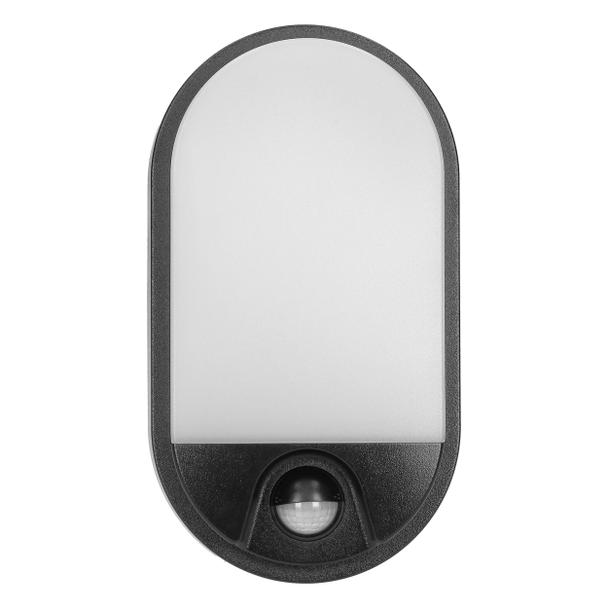 NEFRYT LED 10W, oprawa ogrodowa z czujnikiem ruchu, 800lm, IP54, 4000K, czarna AD-OP-6110BLPMR4 ORNO