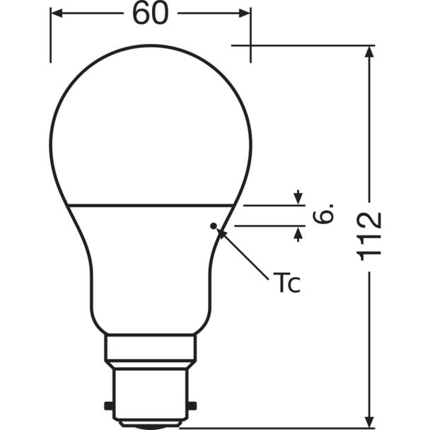 Lampa LED BASE Classic A60 8,5W/827 230V plastik B22D FS3 OSRAM