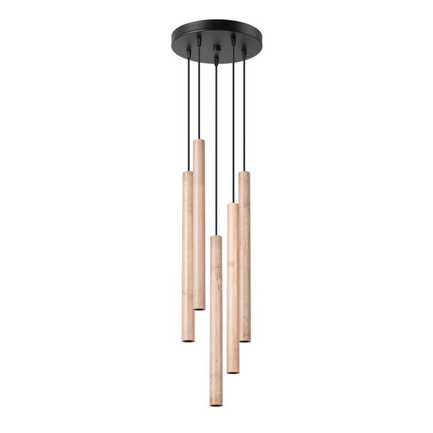 Sollux Lampa wisząca PASTELO 5P drewno SL.1270