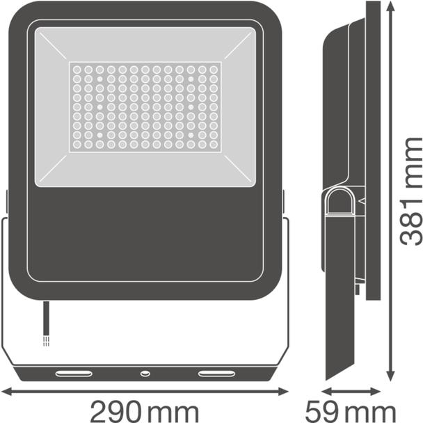 Naświetlacz FLOOD LED AREA 72W 830 ASYM 48x92 black