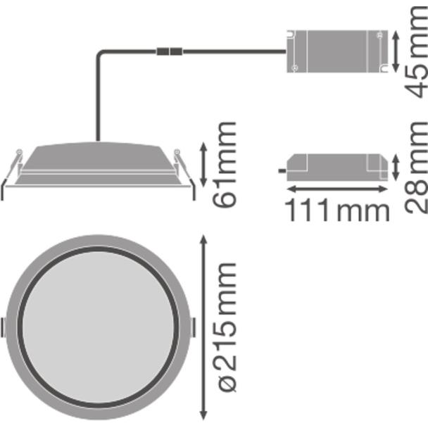 Oprawa DOWNLIGHT ALU DN200 35W 4000K WT IP44