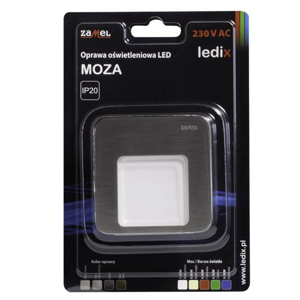 OPRAWA LED MOZA PT 230V AC STA BIAŁA CIEPŁA TYP: 01-221-22 LED10122122 LED10122122-WPL ZAMEL