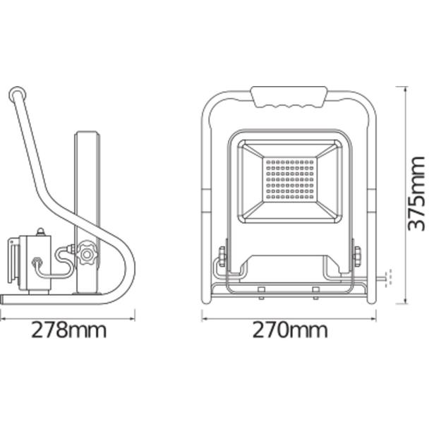 Oprawa LED WORKLIGHT R-STAND SOCKET 50 W 4000 K