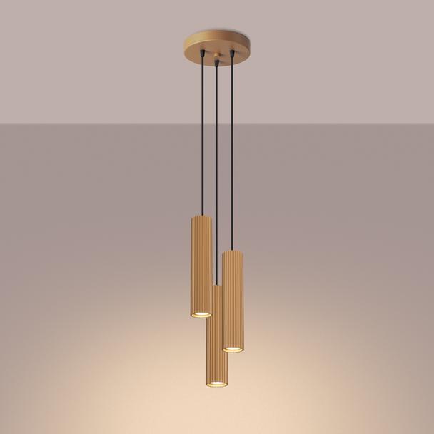 Sollux Lampa wisząca KARBON 3P złoty SL.1557