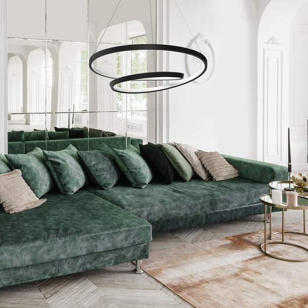 Lampa wisząca ring czarna LUCERO LED ML7948 Milagro