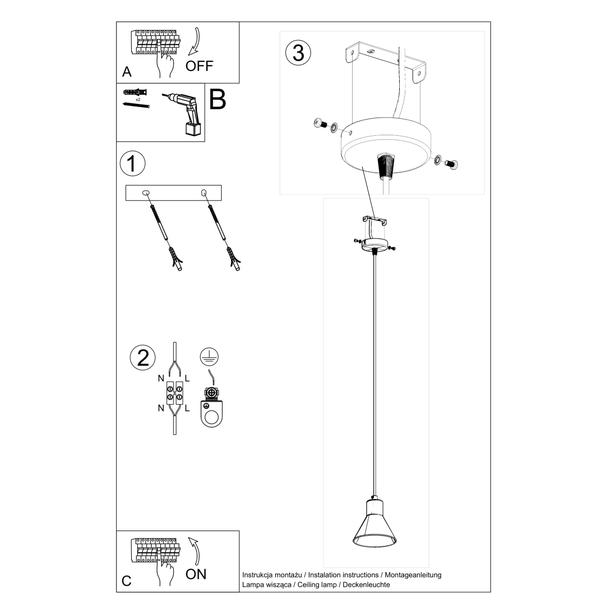 Sollux Lampa wisząca TALEJA 1 biała [E27] SL.0983