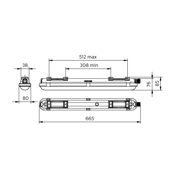 Oprawa hermetyczna Coreline WT120C G2 12,8W 2000lm IP65 4000K barwa neutralna LED20S/ 840 PSU 60cm 5 9,11402E+11 PHILIPS