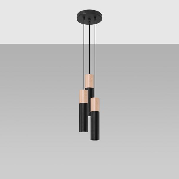 Sollux Lampa wisząca PABLO 3P czarna SL.1014