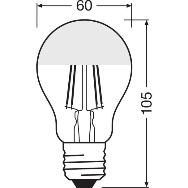 Lampa LED STAR CL A Filament szkło przezroczyste Mirror Silver 34 non-dim 4W 827 E27