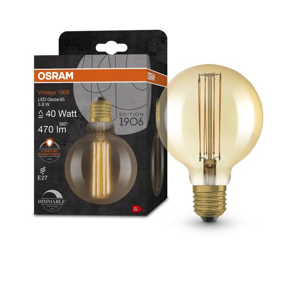 Lampa LED Vintage 1906 GOLD95 dim 5,8W/822 szkło przezroczyste E27