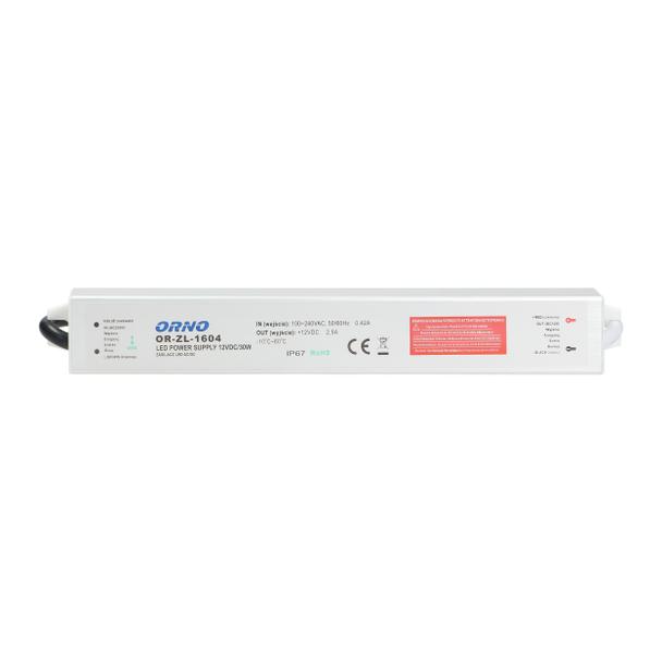 Zasilacz do oświetlenia LED 170-265V AC/12V DC 30W IP67 OR-ZL-1604 ORNO