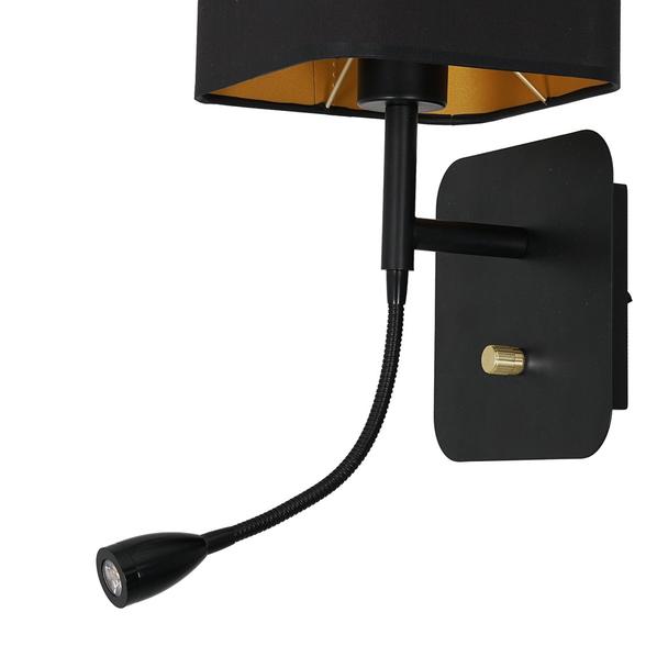 kinkiet Napoli E27 + LED 1W 90lm 4000K czarno/złoty ML6366 Milagro
