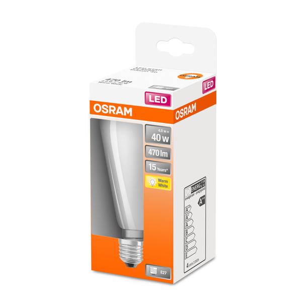 Lampa LED, klasyczny kształt bańki Edison 4W 827 230V plastik E27
