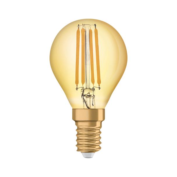 Lampa LED Vintage 1906 CL P Filament szkło przezroczyste GOLD 35 non-dim 4W 825 E14