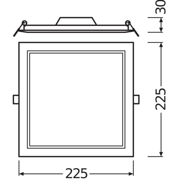Oprawa DOWNLIGHT SLIM SQUARE 210 18W 6500K WT IP20