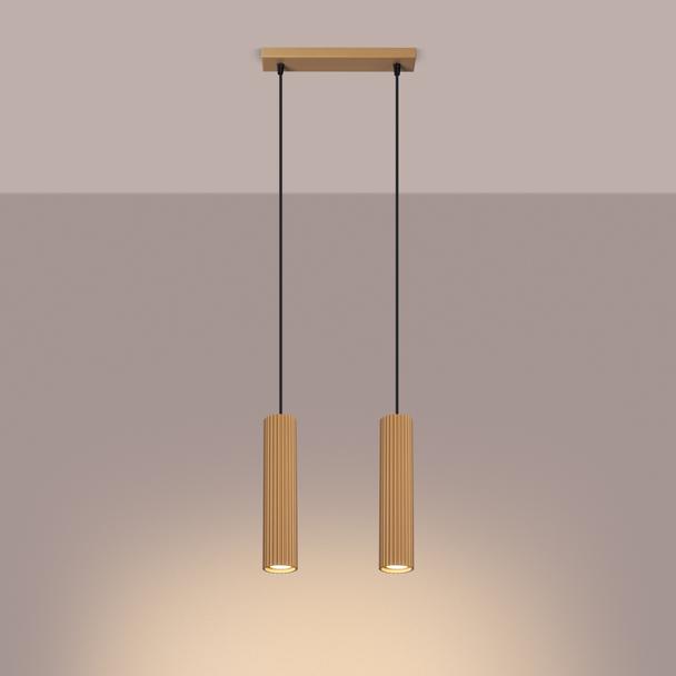 Sollux Lampa wisząca KARBON 2 złoty SL.1555