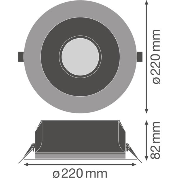 Oprawa DOWNLIGHT PFM DN195 21W 830 WT IP54 UGR19