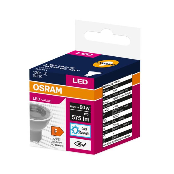 Lampa LED VALUE non-dim PAR16 80 120° 6,9W 865 230V GU10