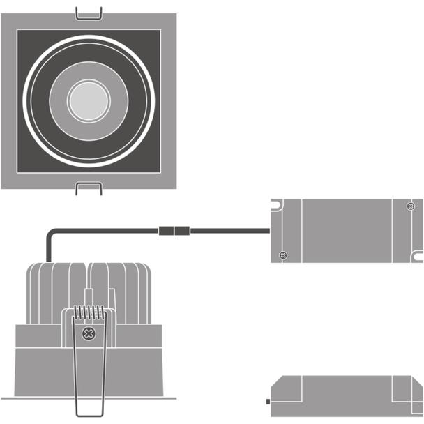 Oprawa SPOT SQUARE DARKLIGHT ADJUST 8W 3000K FL WT