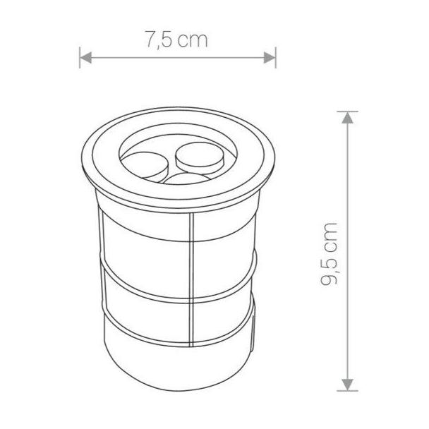 Nowodvorski oczko chodnikowe LED Picco L 1W 130lm 3000K srebrne O7,5cm 9104