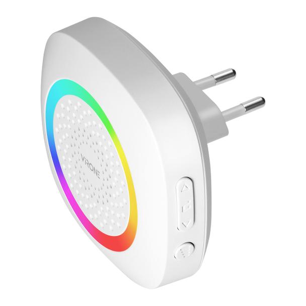 PELA AC, dzwonek bezprzewodowy sieciowy, learning system, 60 dźwięków, LED RGB, 300m, biały DB-7/W ORNO