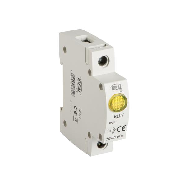 Wskaźnik napięcia Lampka modułowa LED 1-fazowa 1P żółta KLI-Y IDEAL 23322 KANLUX