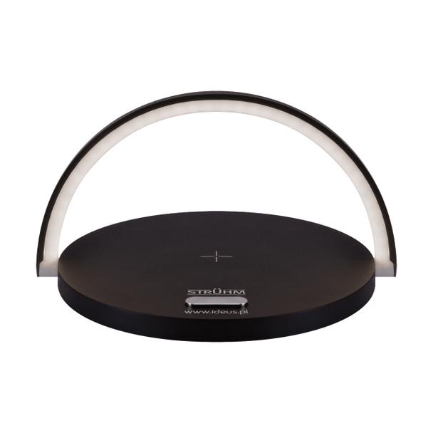 Lampka biurkowa SATURN LED czarny USB C 03863 IDEUS