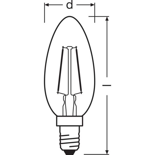 Lampa LED Vintage 1906 CL BW Filament szkło przezroczyste GOLD 22 non-dim 2,5W 824 E14