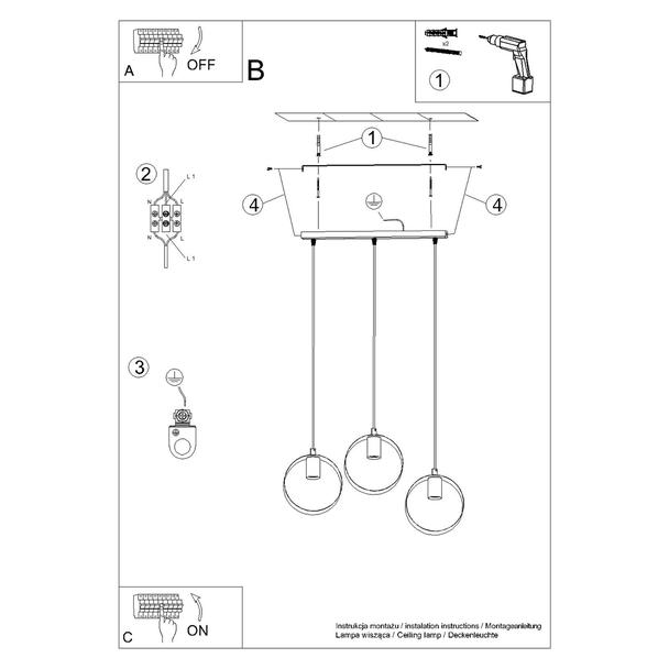Sollux Lampa wisząca TITRAN 3 biała SL.1138