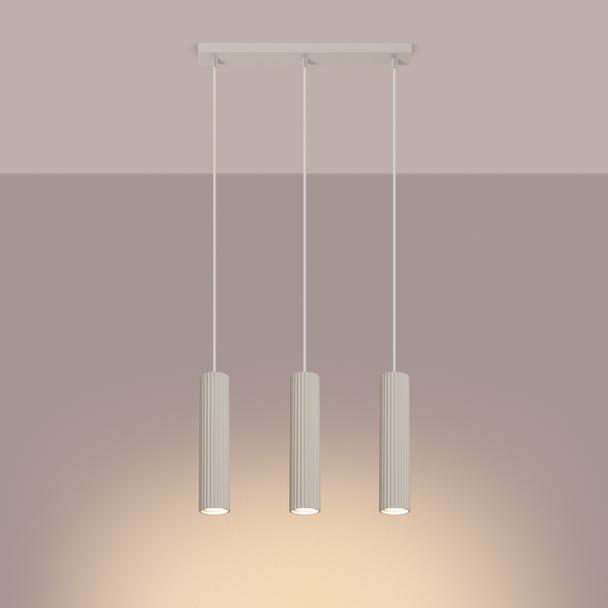 Sollux Lampa wisząca KARBON 3L beżowy SL.1594