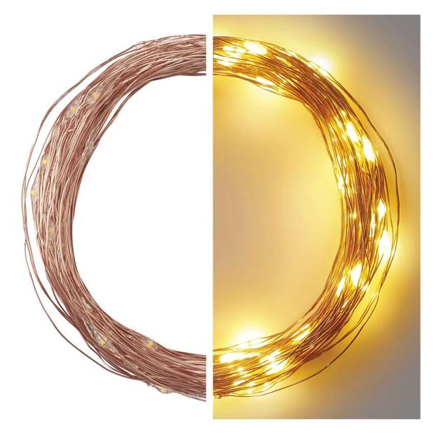 Lampki choinkowe łezki 100 LED 10m ciepła biel timer IP44 miedziany przewód D3AW02 EMOS