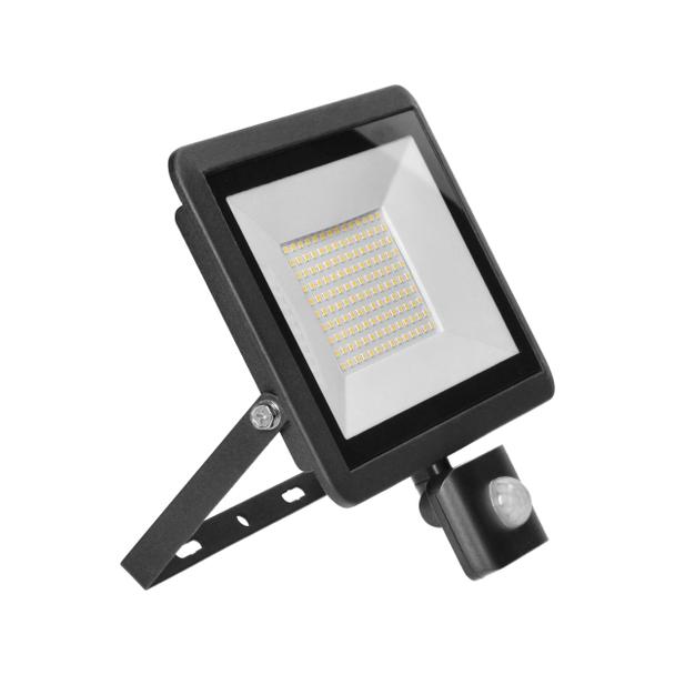 FARO S LED 100W naświetlacz z PIR 8000lm, IP44, 4000K, aluminium + szkło AD-NL-6437BLR4 ORNO