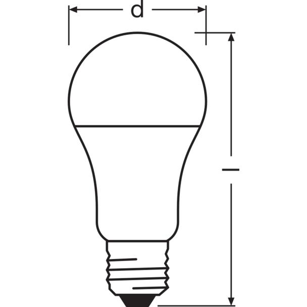 Lampa LED VALUE Classic A100 non-dim plastik 13W 827 E27