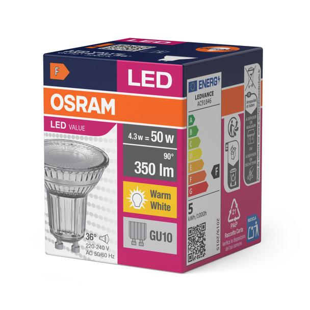 Lampa LED VALUE non-dim PAR16 50 36° 4,3W 830 GU10