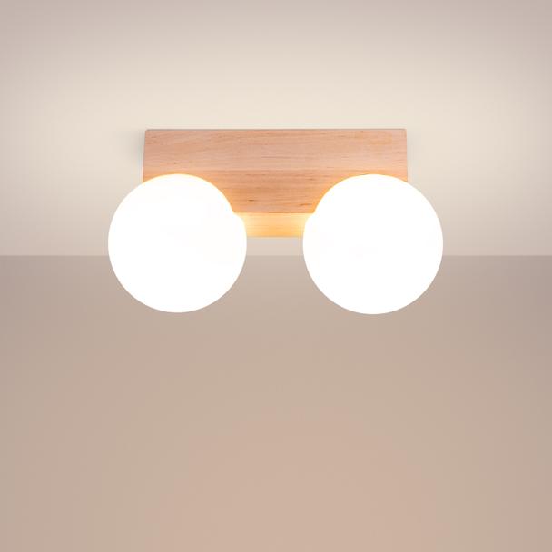 Sollux Plafon BULBO 2 naturalne drewno