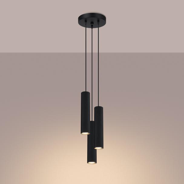Sollux Lampa wisząca KARBON 3P czarny SL.1576