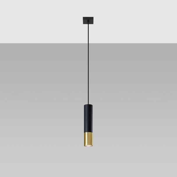 Sollux Lampa wisząca LOOPEZ 1 czarny/złoty SL.0952