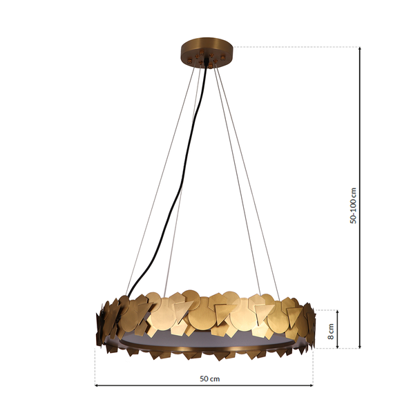 lampa wisząca LED Soho 24W 720lm 3000K złota ML6156 Milagro