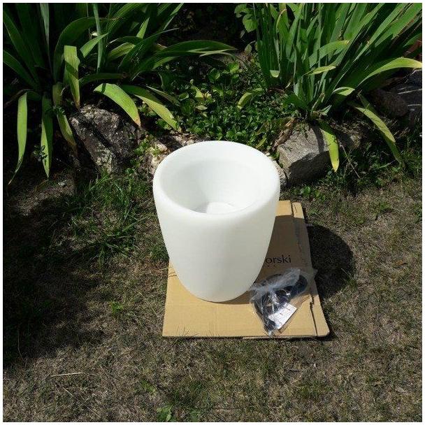 Nowodvorski lampa stojąca zewnętrzna (świecąca donica) Flowerpot S E27 biała 41cm 9711