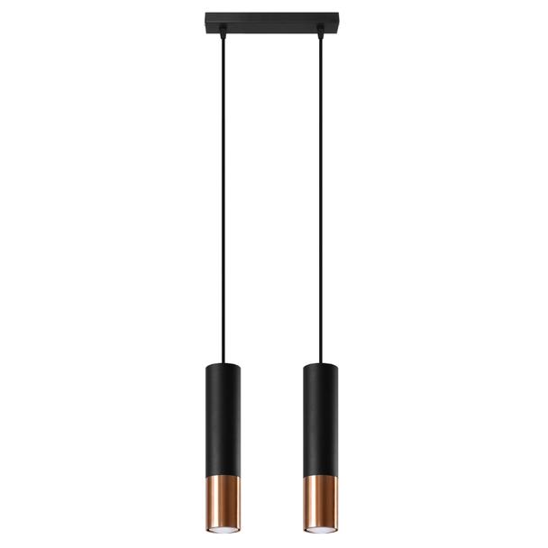 Sollux Lampa wisząca LOOPEZ 2 czarny/miedź