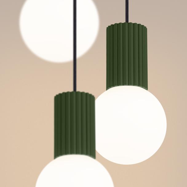Lampa wisząca HALO 3P zielona oliwka